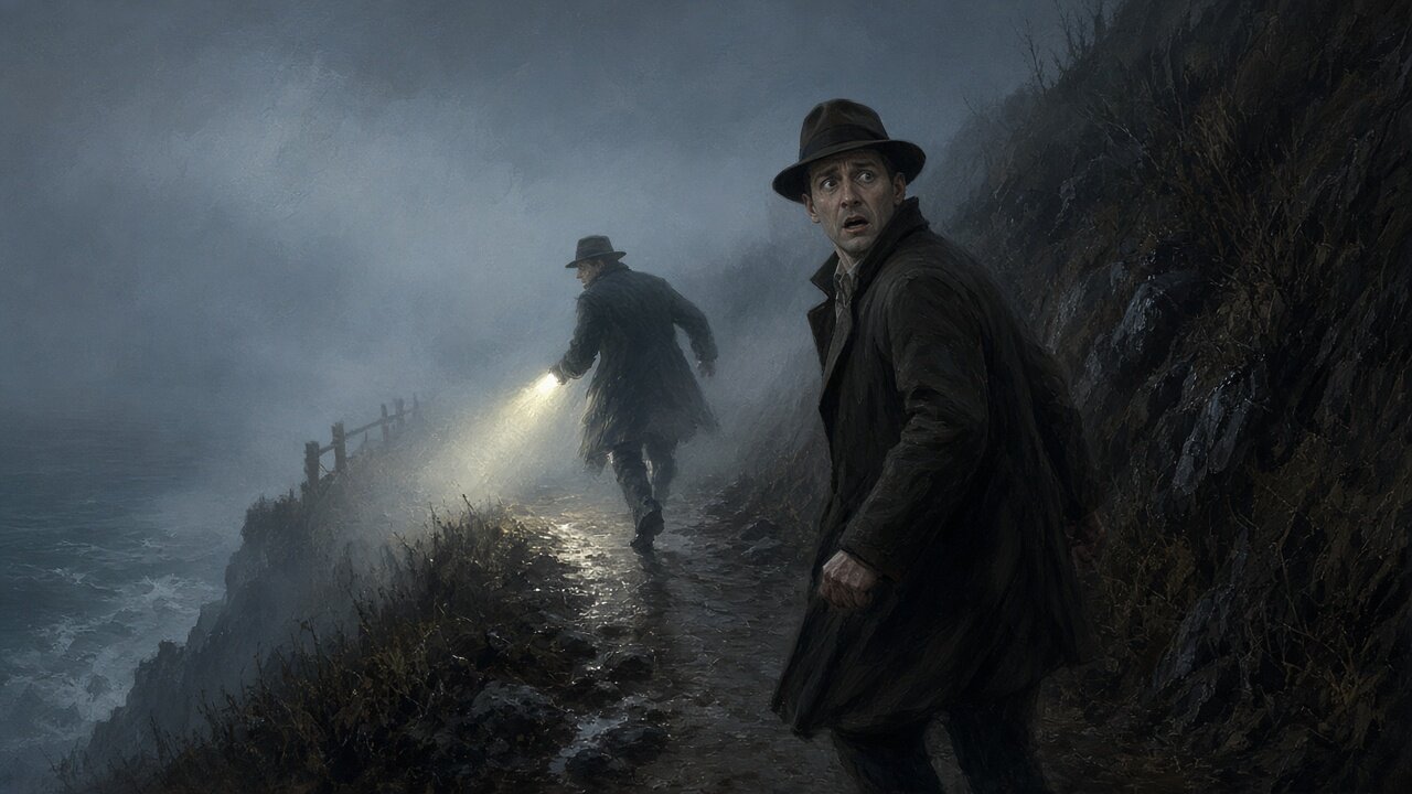 Investigators fleeing through fog